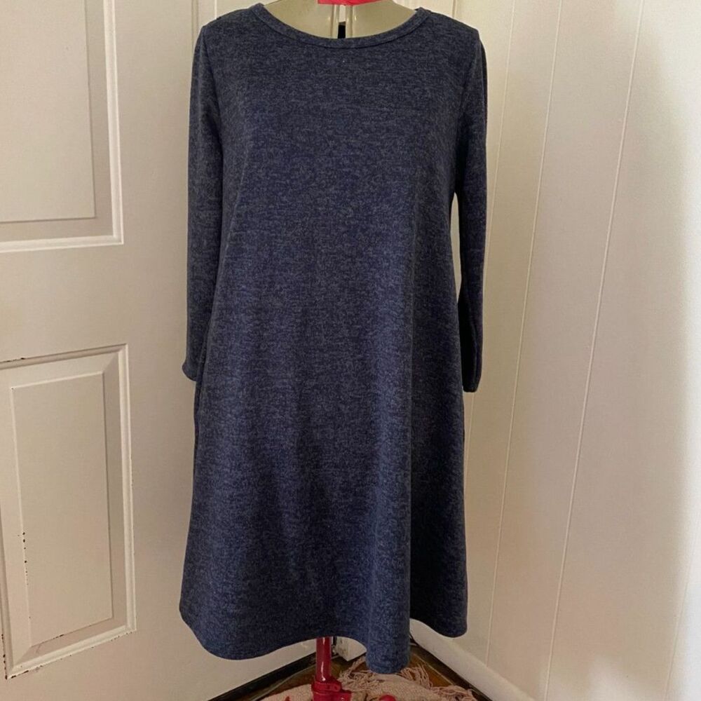 Riah Fashion Scoop Neck Long Sleeve Dress Size XL